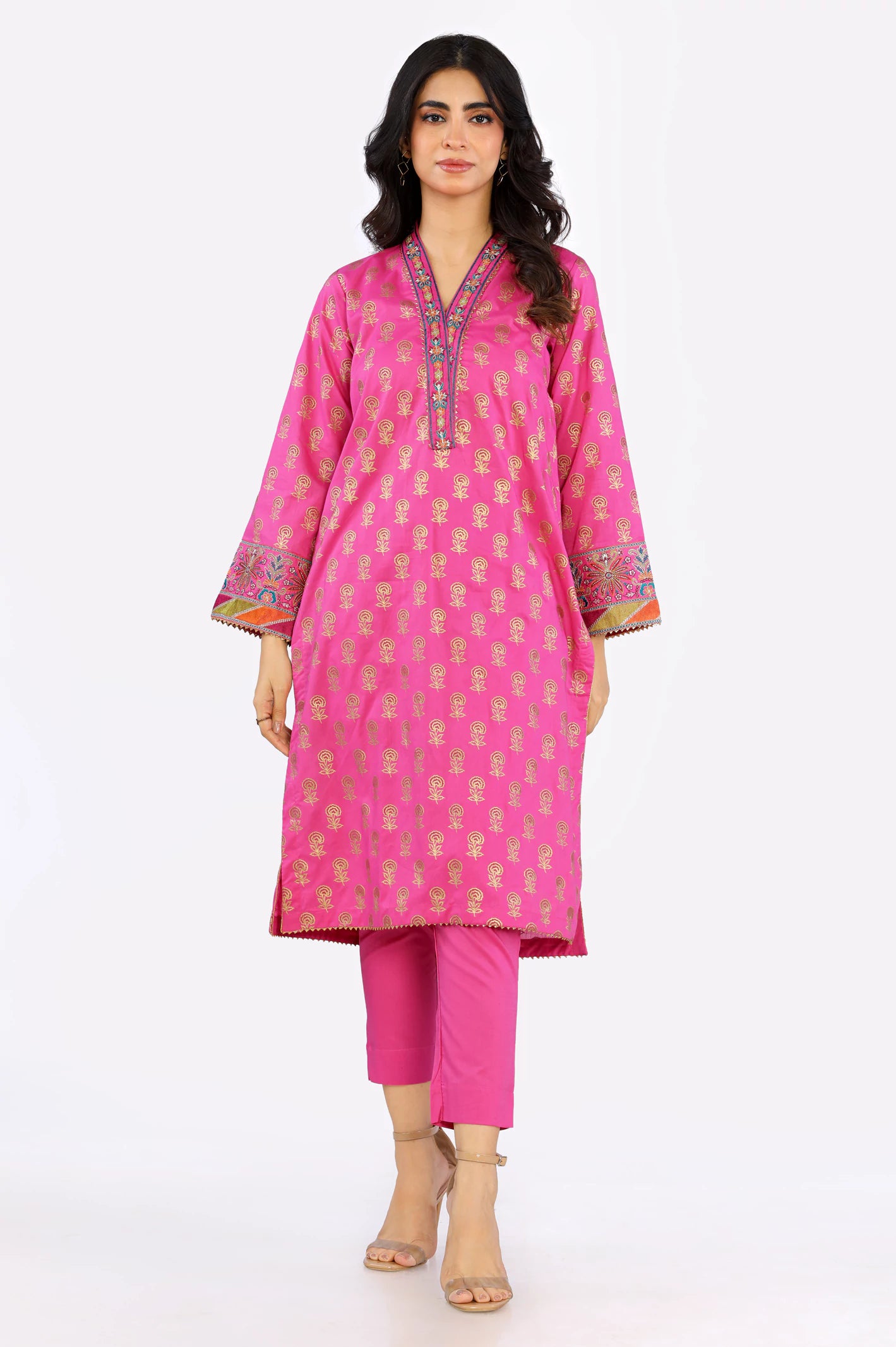 Cambric Block Printed 2PC Suit From Diners