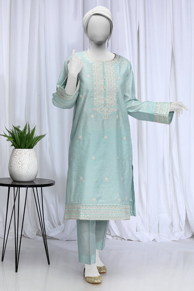 2PC Embroidered Sky Blue Suit From Diners