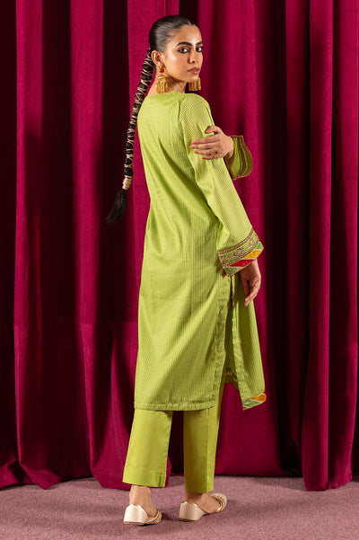 2PC Green Embroidered Suit From Diners