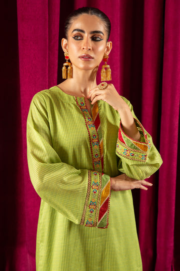 2PC Green Embroidered Suit From Diners