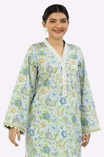 2PC Printed Ice Blue Suit From Diners