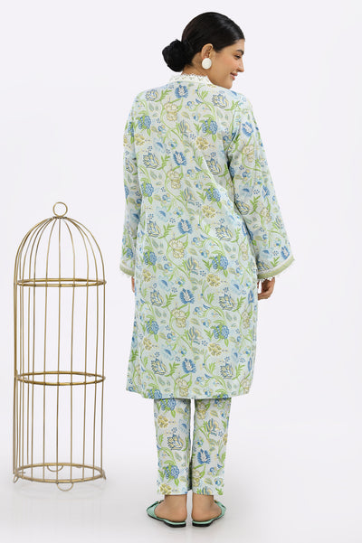 2PC Printed Ice Blue Suit From Diners