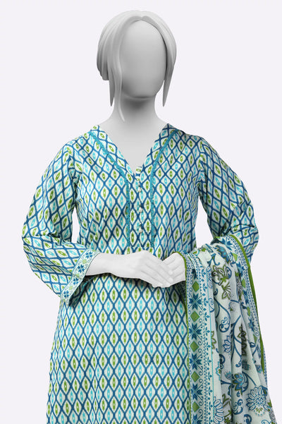 Blue Printed Kurti with Dupatta From Sohaye By Diners