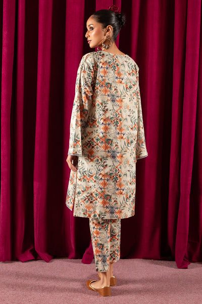 2PC Cream Printed Suit From Diners