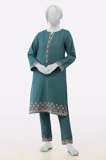 Green Embroidered 2PC From Sohaye By Diners
