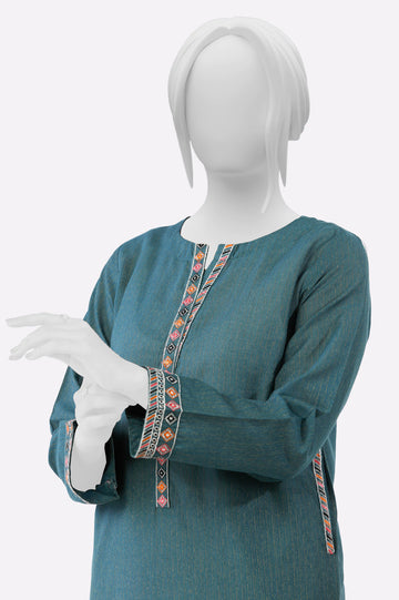 Green Embroidered 2PC From Sohaye By Diners