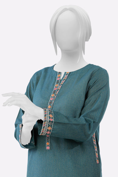 Green Embroidered 2PC From Sohaye By Diners