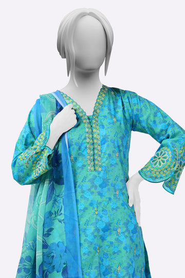 Blue Embroidered Kurti with Dupatta From Sohaye By Diners