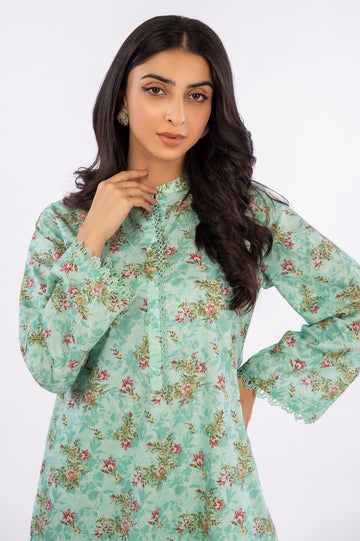 Light Green Printed 2PC Suit From Diners