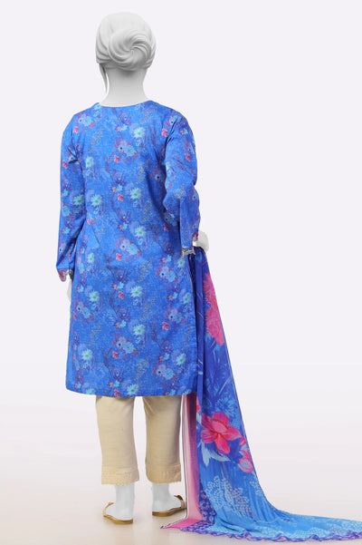 Blue Printed Embroidered Kurti With Dupatta From Sohaye By Diners