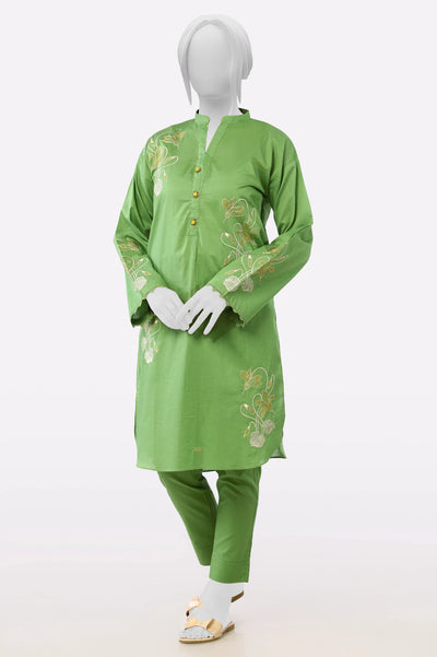 Green Embroidered 2PC From Sohaye By Diners