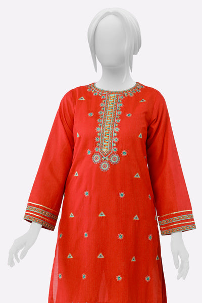 Red Embroidered 2PC From Sohaye By Diners
