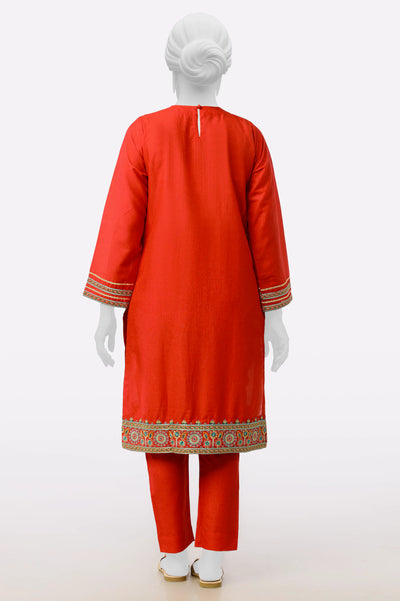 Red Embroidered 2PC From Sohaye By Diners
