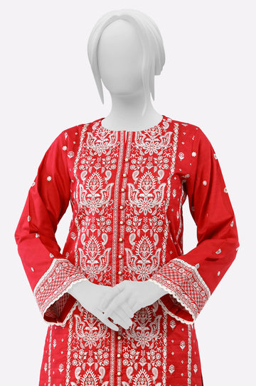 Red Embroidered 2PC From Sohaye By Diners