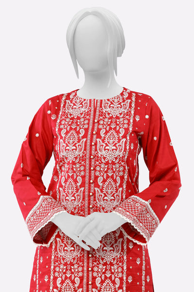 Red Embroidered 2PC From Sohaye By Diners