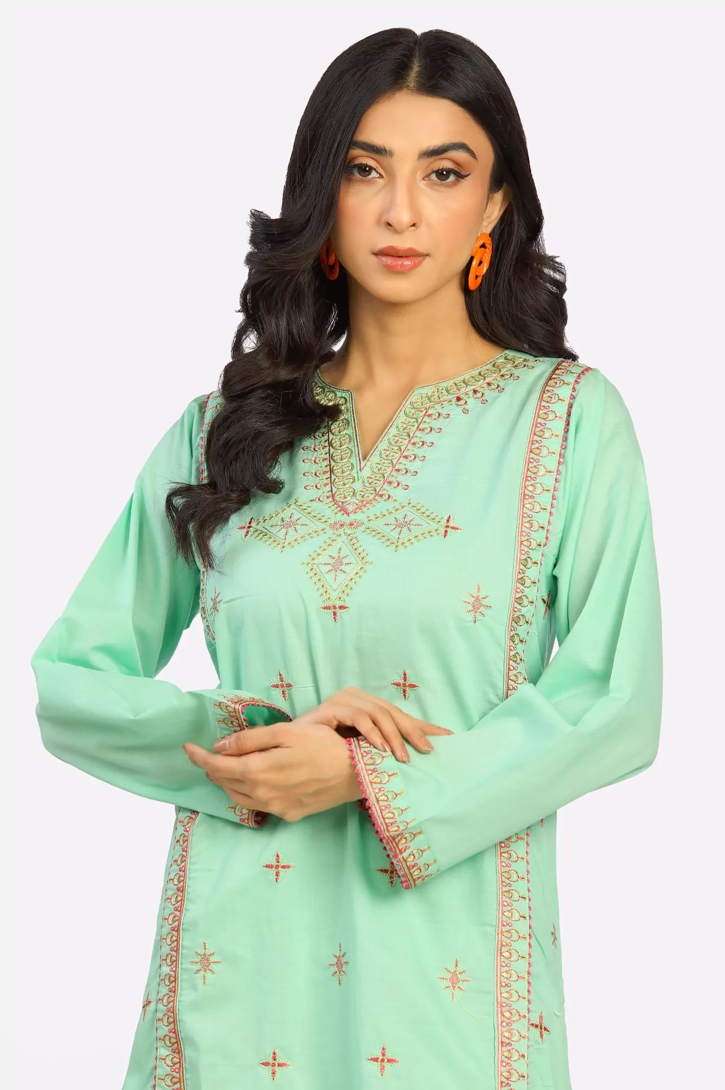 Cambric Embroidered 2PC Suit From Diners