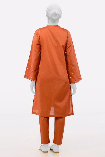 Rust Embroidered 2PC From Sohaye By Diners