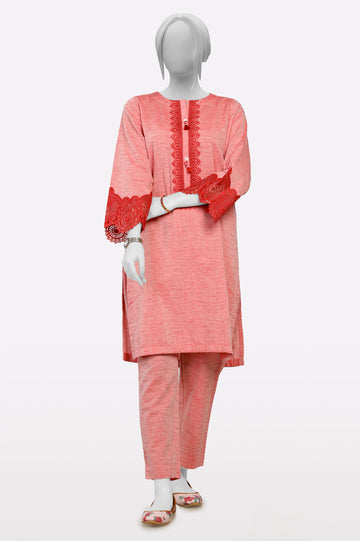 Red Embroidered 2PC From Sohaye By Diners