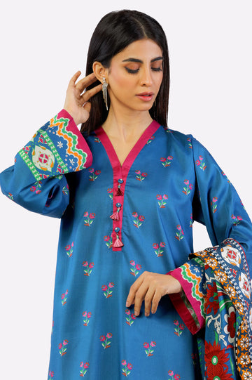 Blue Printed Kurti With Dupatta From Sohaye By Diners