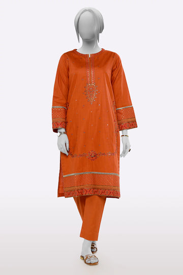 Rust Embroidered 2PC From Sohaye By Diners