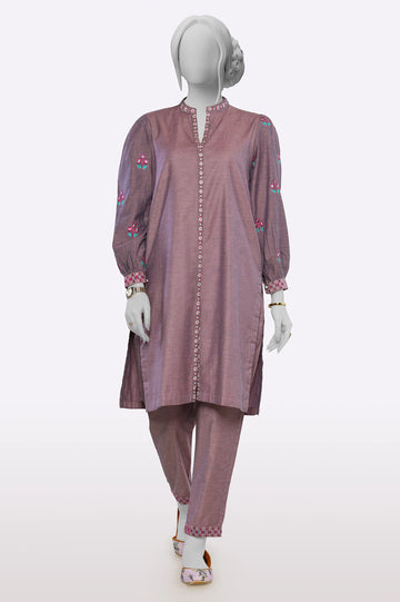 Purple Embroidered 2PC From Sohaye By Diners