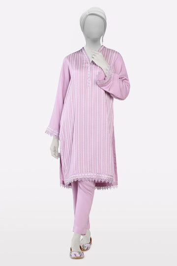 Light Purple Print Embroidered 2PC From Sohaye By Diners