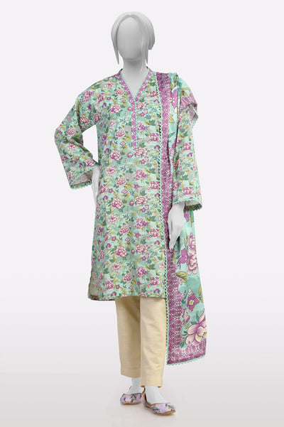 Sea Green Printed Kurti With Dupatta From Sohaye By Diners