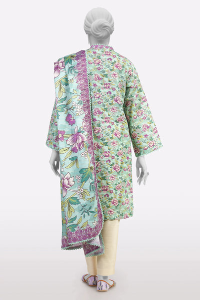Sea Green Printed Kurti With Dupatta From Sohaye By Diners