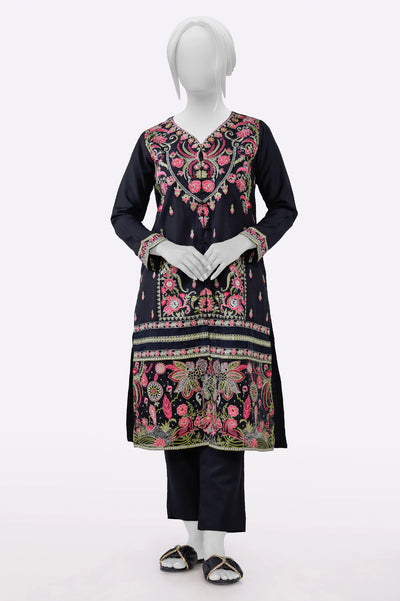Black Embroidered Kurti From Sohaye By Diners