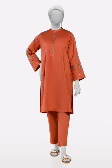 Rust Embroidered 2PC From Sohaye By Diners