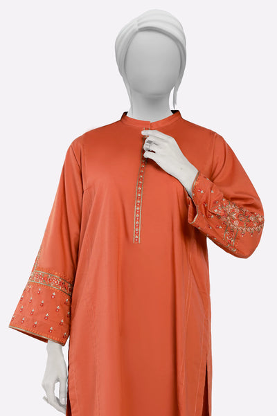 Rust Embroidered 2PC From Sohaye By Diners