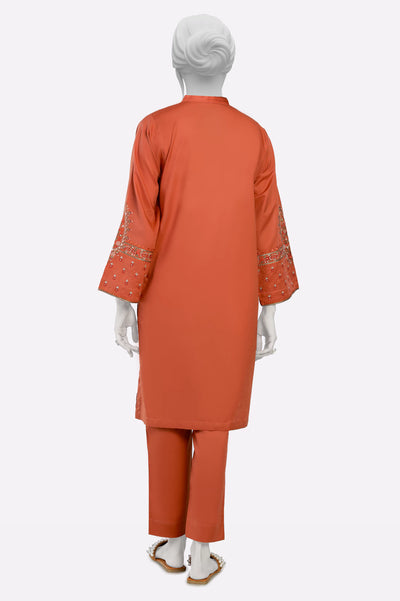 Rust Embroidered 2PC From Sohaye By Diners