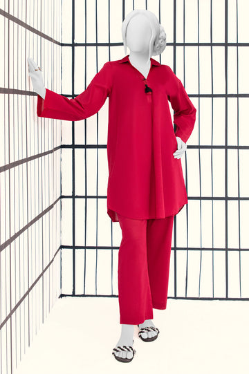 Red Stylised 2PC From Sohaye By Diners