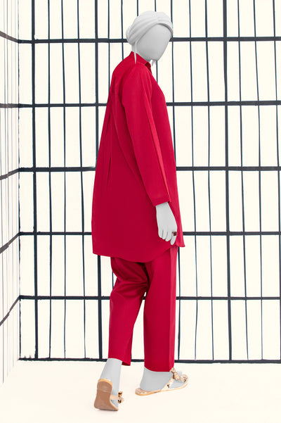 Red Stylised 2PC From Sohaye By Diners