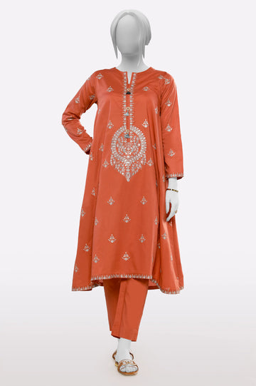 Rust Embroidered 2PC From Sohaye By Diners