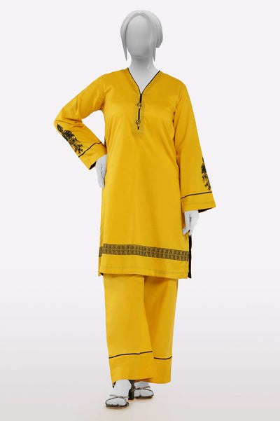 Mustard Embroidered 2PC From Sohaye By Diners