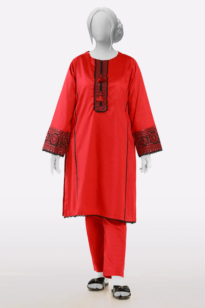 Red Embroidered 2PC From Sohaye By Diners