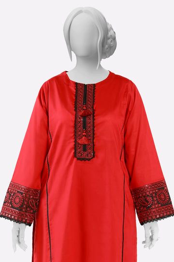 Red Embroidered 2PC From Sohaye By Diners