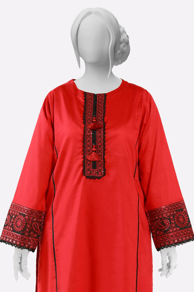 Red Embroidered 2PC From Sohaye By Diners