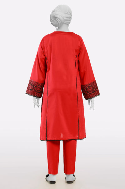 Red Embroidered 2PC From Sohaye By Diners