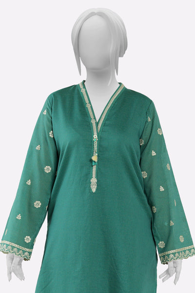 Green Embroidered 2PC From Sohaye By Diners