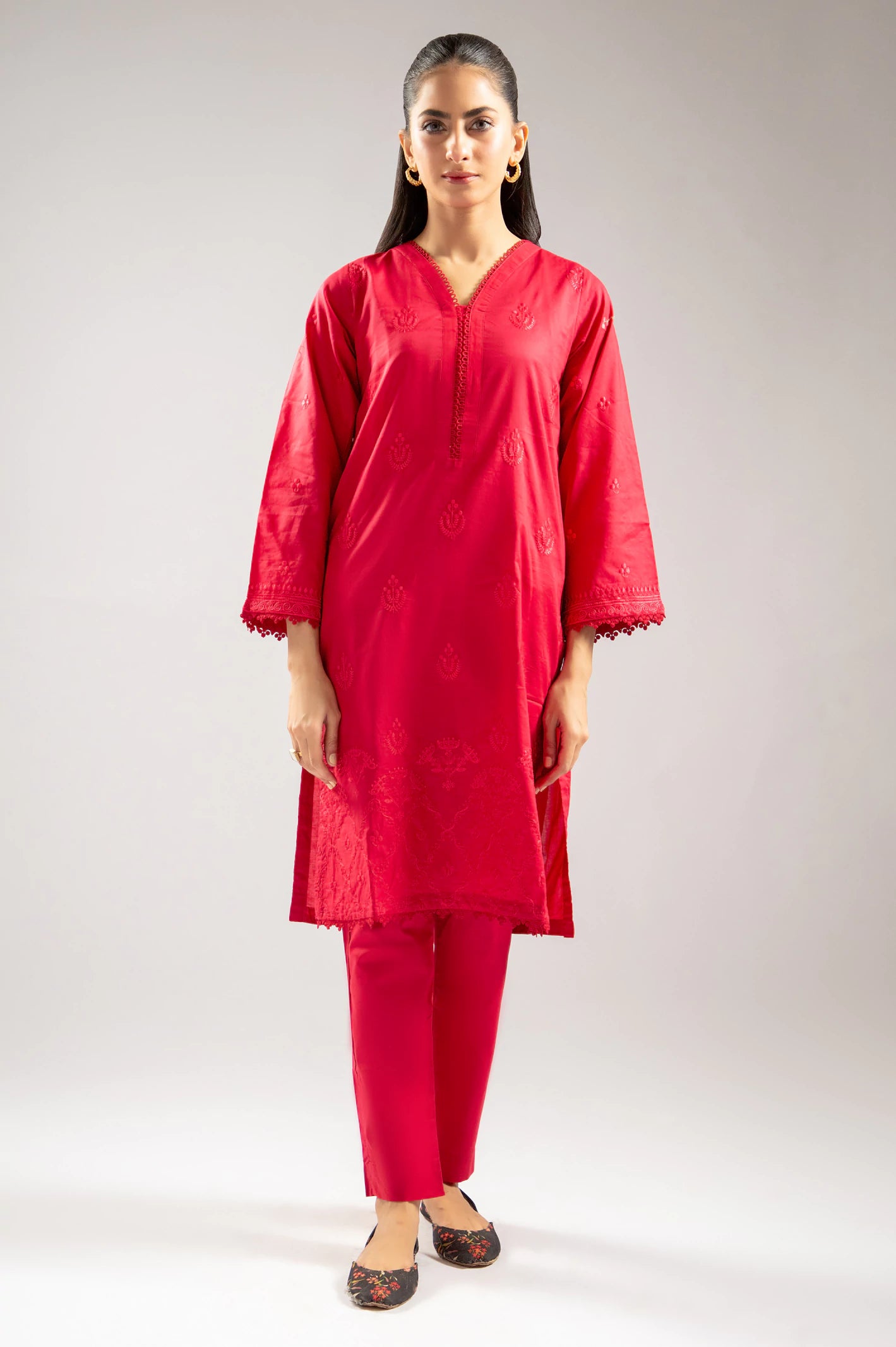 Red Embroidered 2PC From Sohaye By Diners