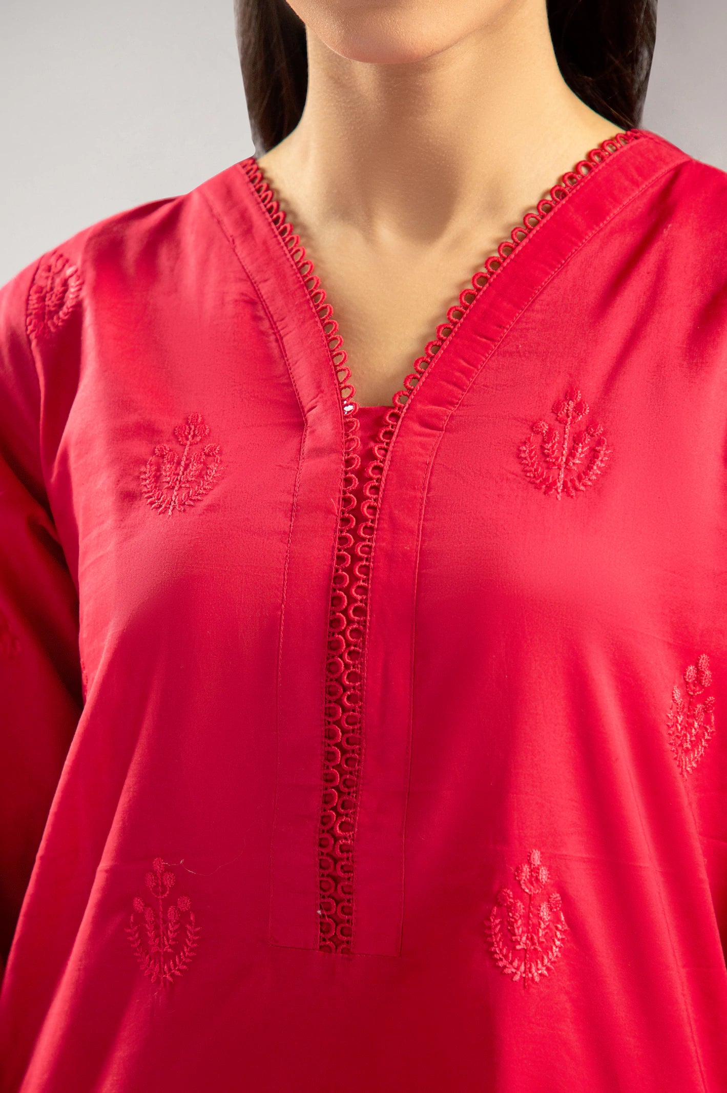 Red Embroidered 2PC From Sohaye By Diners