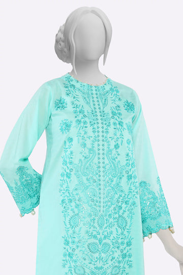 Sea Green Embroidered 2PC From Sohaye By Diners