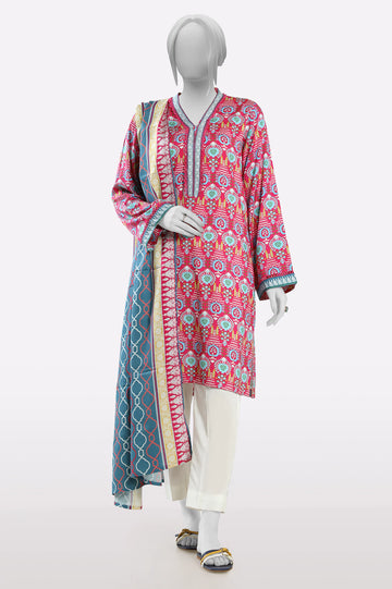 Pink Printed Kurti With Dupatta From Sohaye By Diners