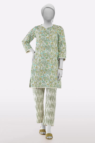 Green Printed 2PC From Sohaye By Diners