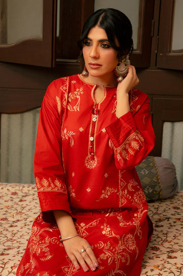 Rust Embroidered 2PC