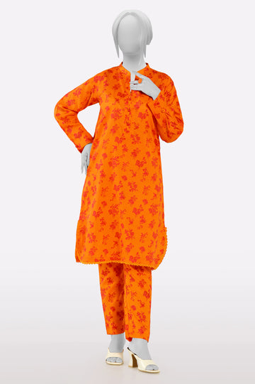 Orange Printed 2PC From Sohaye By Diners