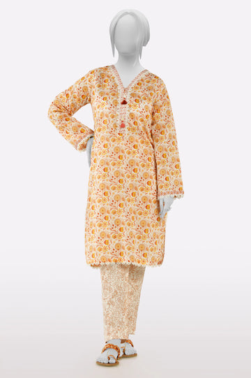 Peach Printed 2PC From Sohaye By Diners