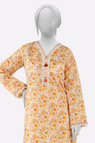 Peach Printed 2PC From Sohaye By Diners